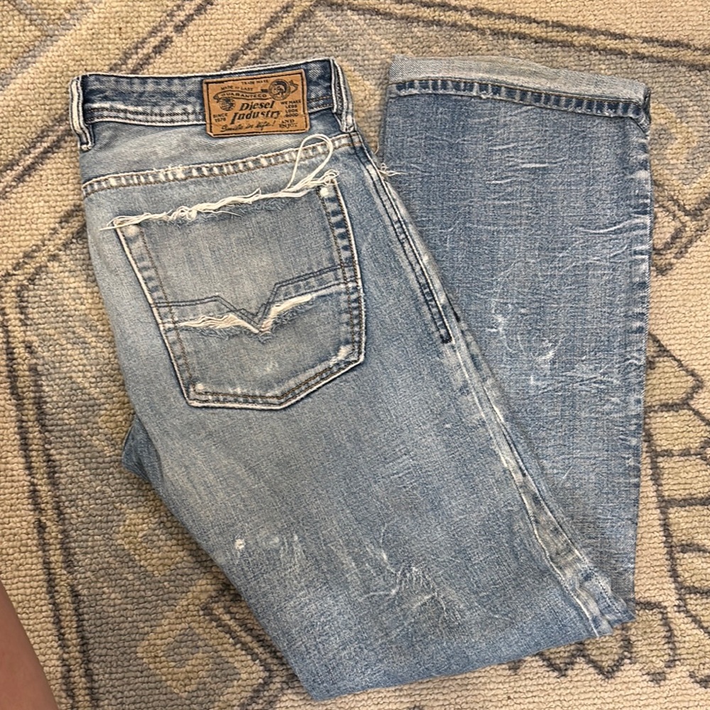 Diesel Light Blue Distressed Men's Jeans